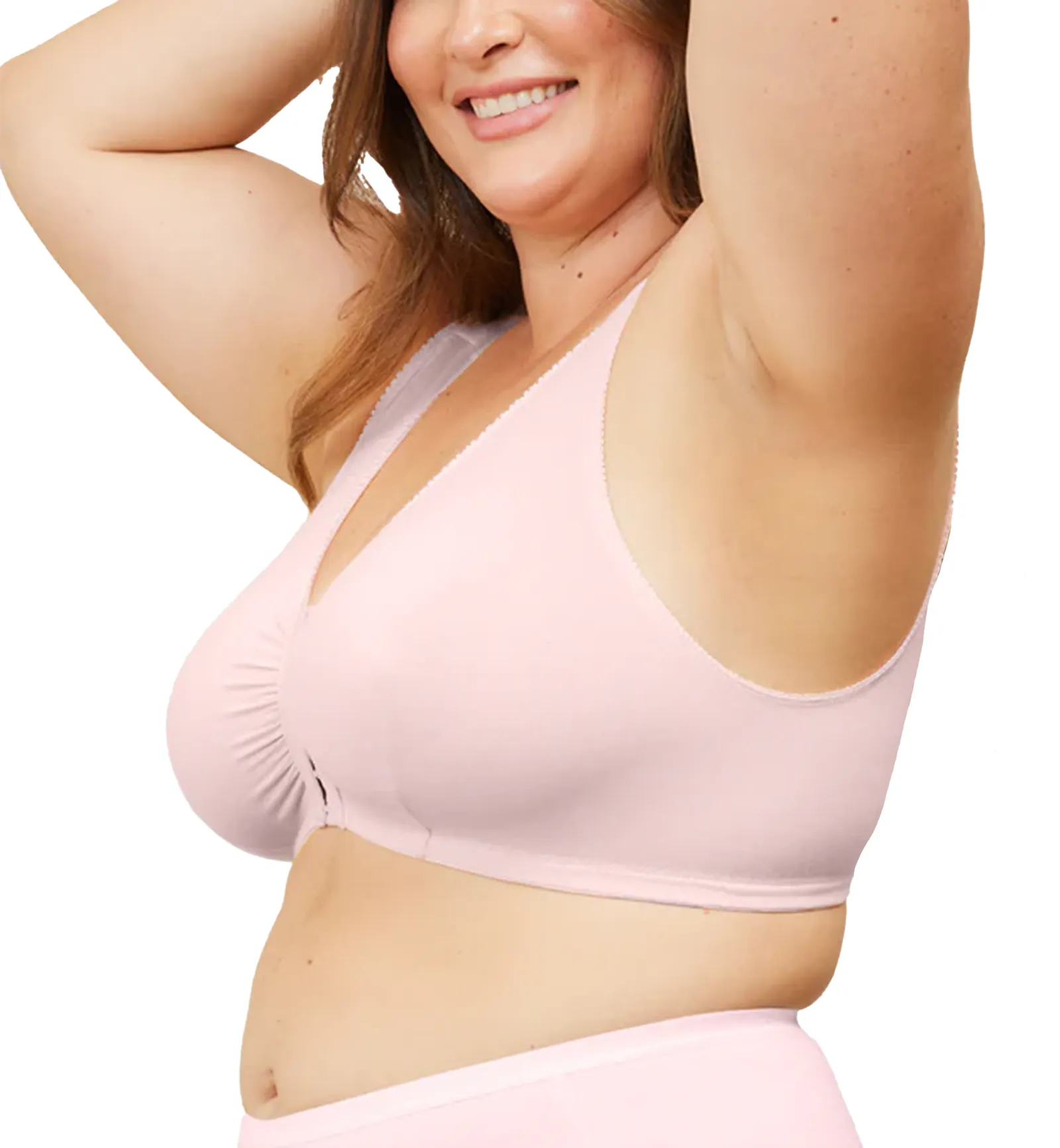 Leading Lady Meryl Cotton Front Closure Bra (110) - Pink