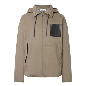 LOEWE Drawstring Hooded Rain Jacket - Khaki Brown