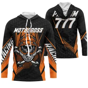 Maillot Cross Protection UV Orange, Cadeau Personnalisé Pilote Moto Cross, T-shirt Moto - CT20122230