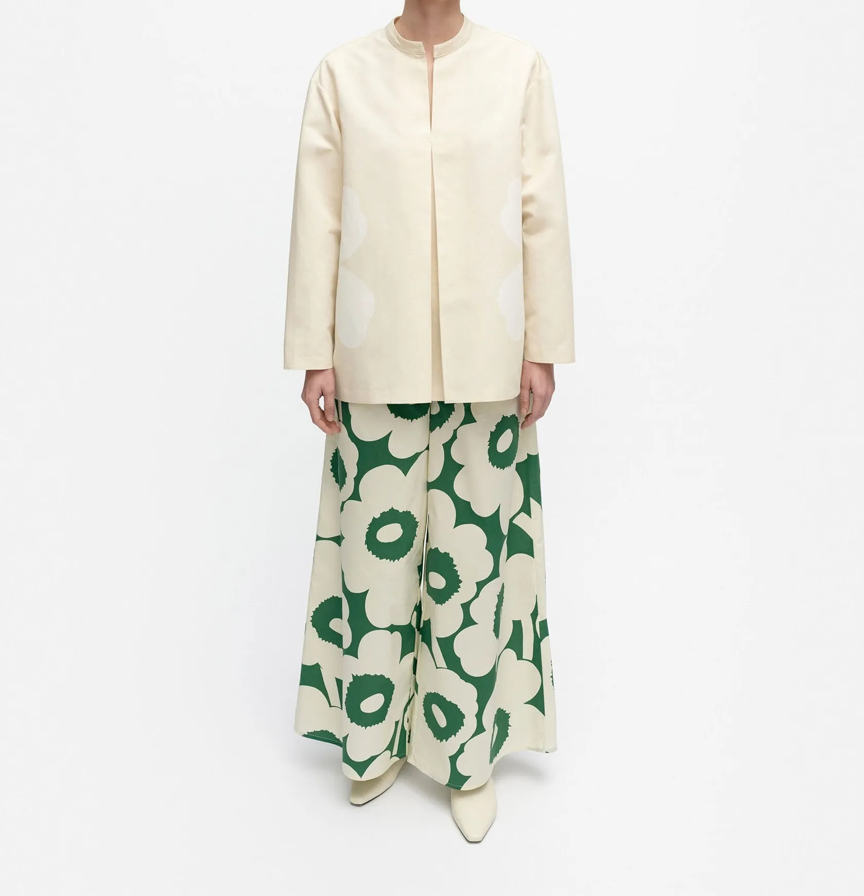 marimekko  |Flower Patterns Casual Style Logo Shirts & Blouses