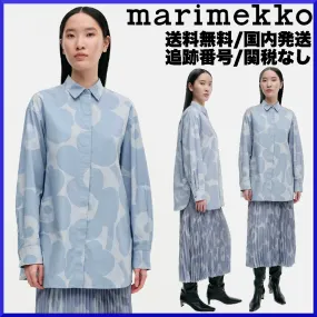 marimekko  |Flower Patterns Casual Style Long Sleeves Cotton Medium