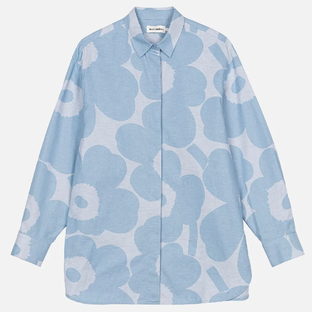 marimekko  |Flower Patterns Casual Style Long Sleeves Cotton Medium