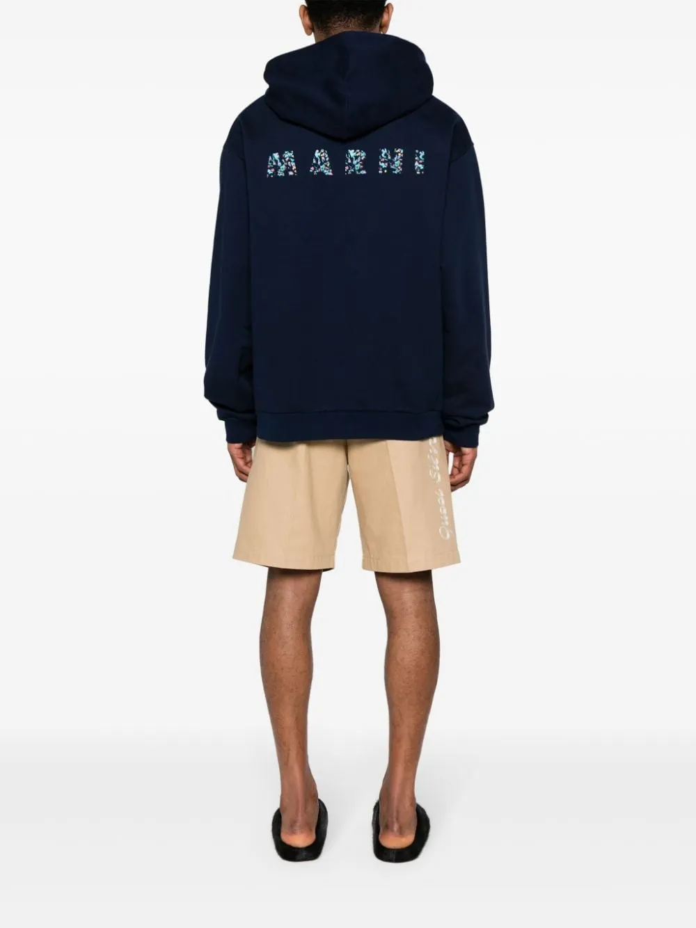 Marni - Sweat à capuche bleu oxford