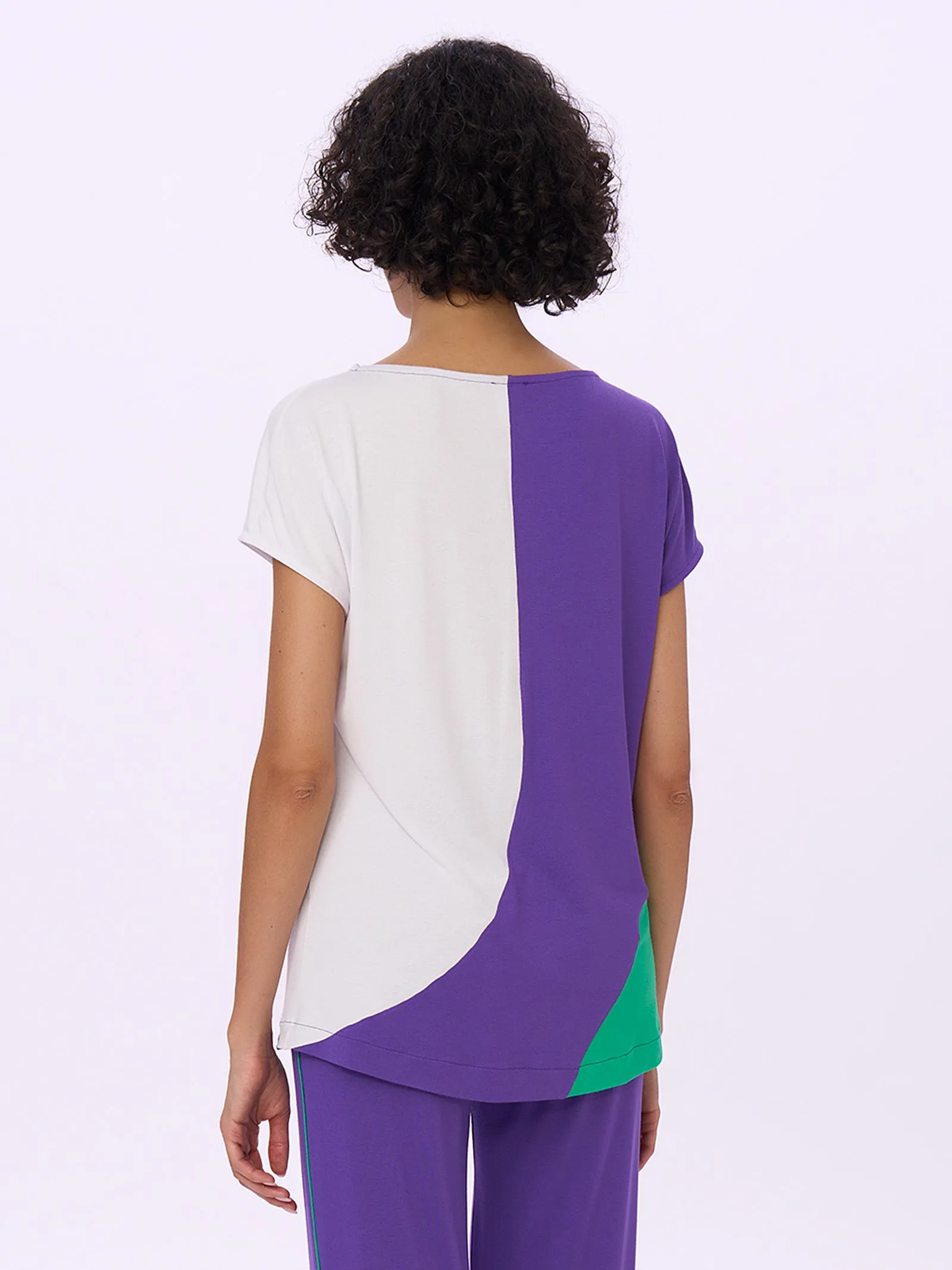 Maxi T-shirt multicolor in Viscosa Summer - Fant. Prism Violet