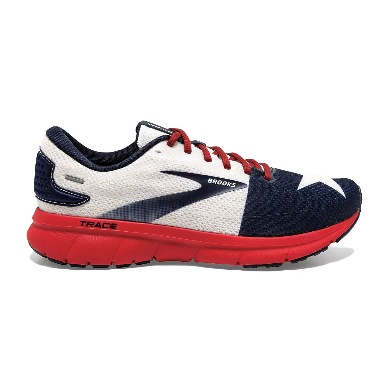 Men's Brooks Trace 2, Red/White/Navy, 14 D Medium