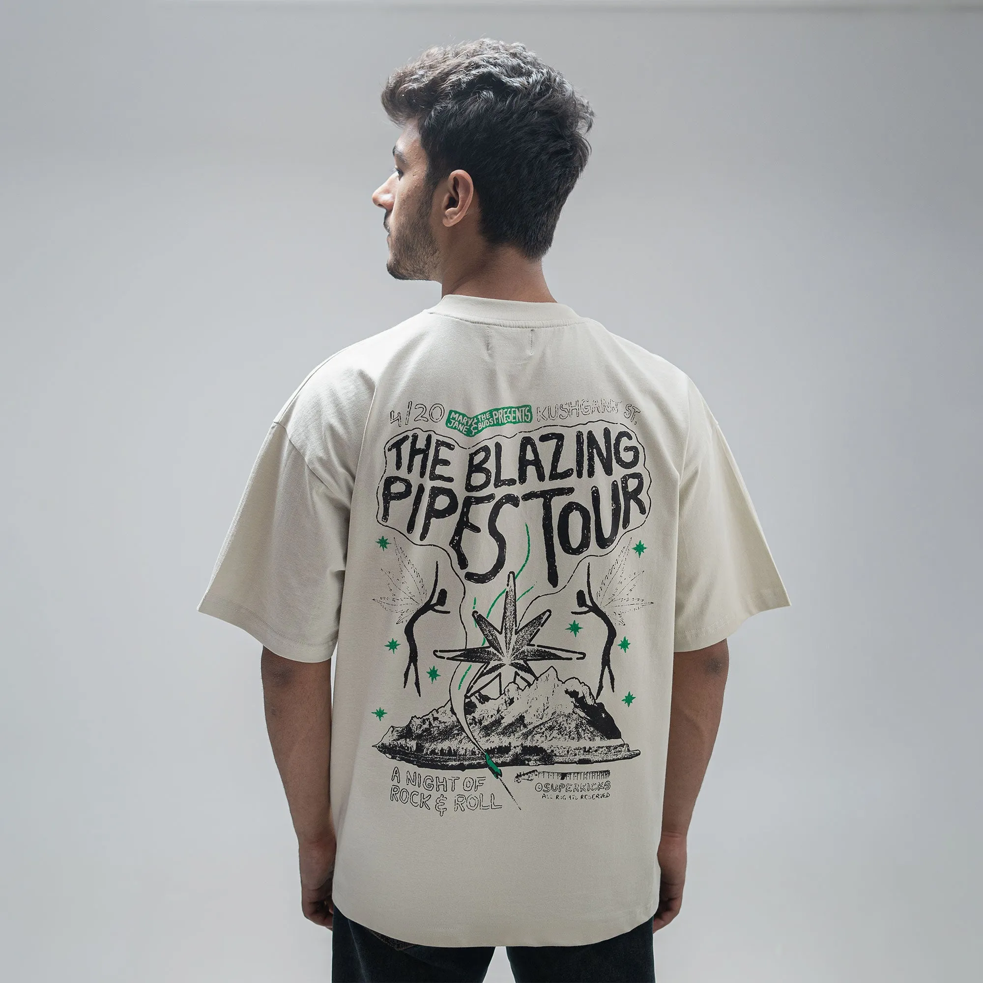 MJ & THE BUDS 'CONCERT TEE' 'SMOKE GREEN'