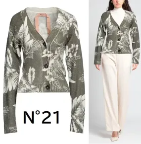 N21 numero ventuno  |Flower Patterns Casual Style Wool Nylon Long Sleeves