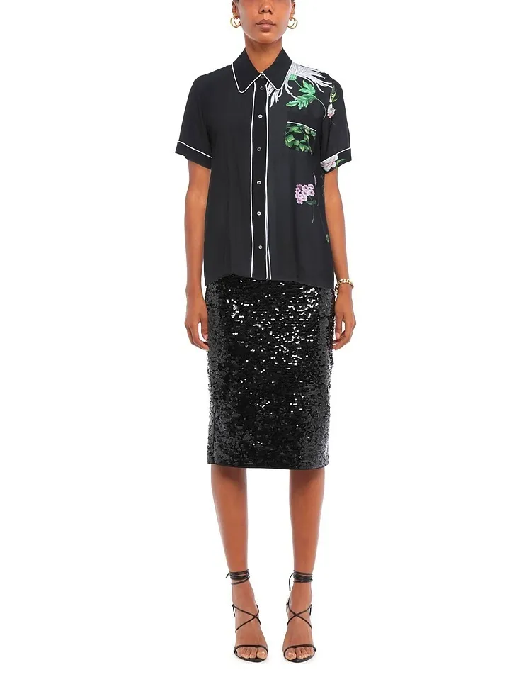 N21 numero ventuno  |Flower Patterns Short Sleeves Shirts & Blouses