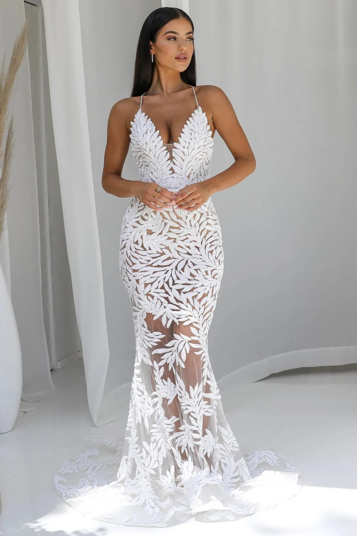 NADINE MERABI Stella Gown (White)- RRP $885