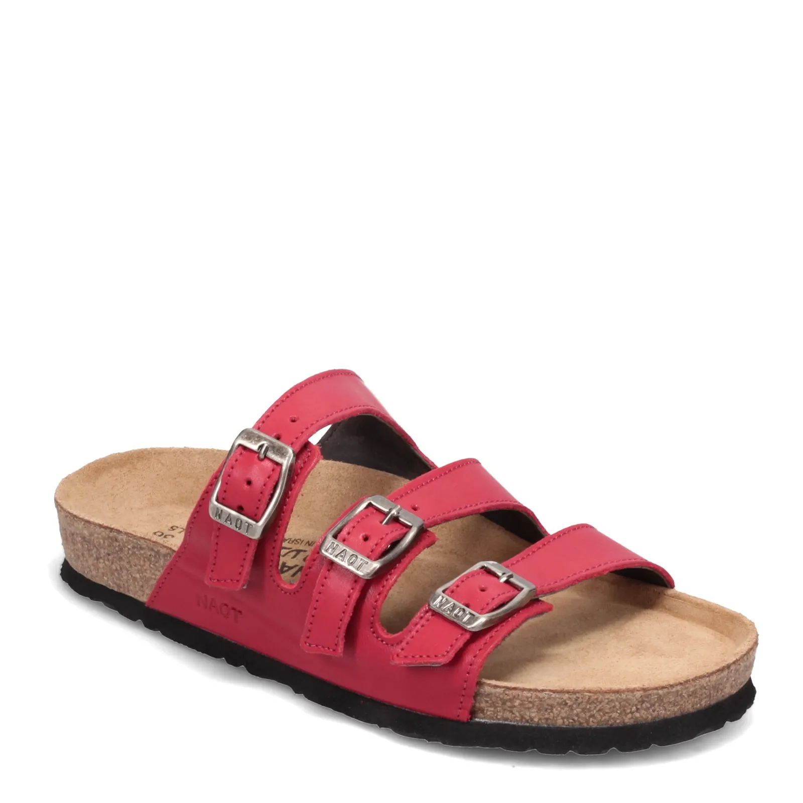 Naot Womens Austin 3 Strap Sandal- Kiss Red Leather