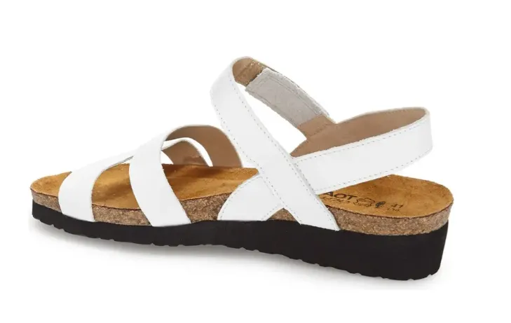 Naot Womens Kayla Strappy Sandal- White Leather