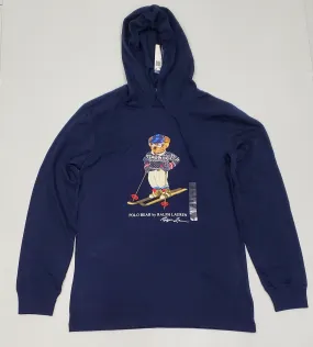 Nwt Polo Big & Tall Navy Ski Teddy Bear L/S  Hoodie Tee