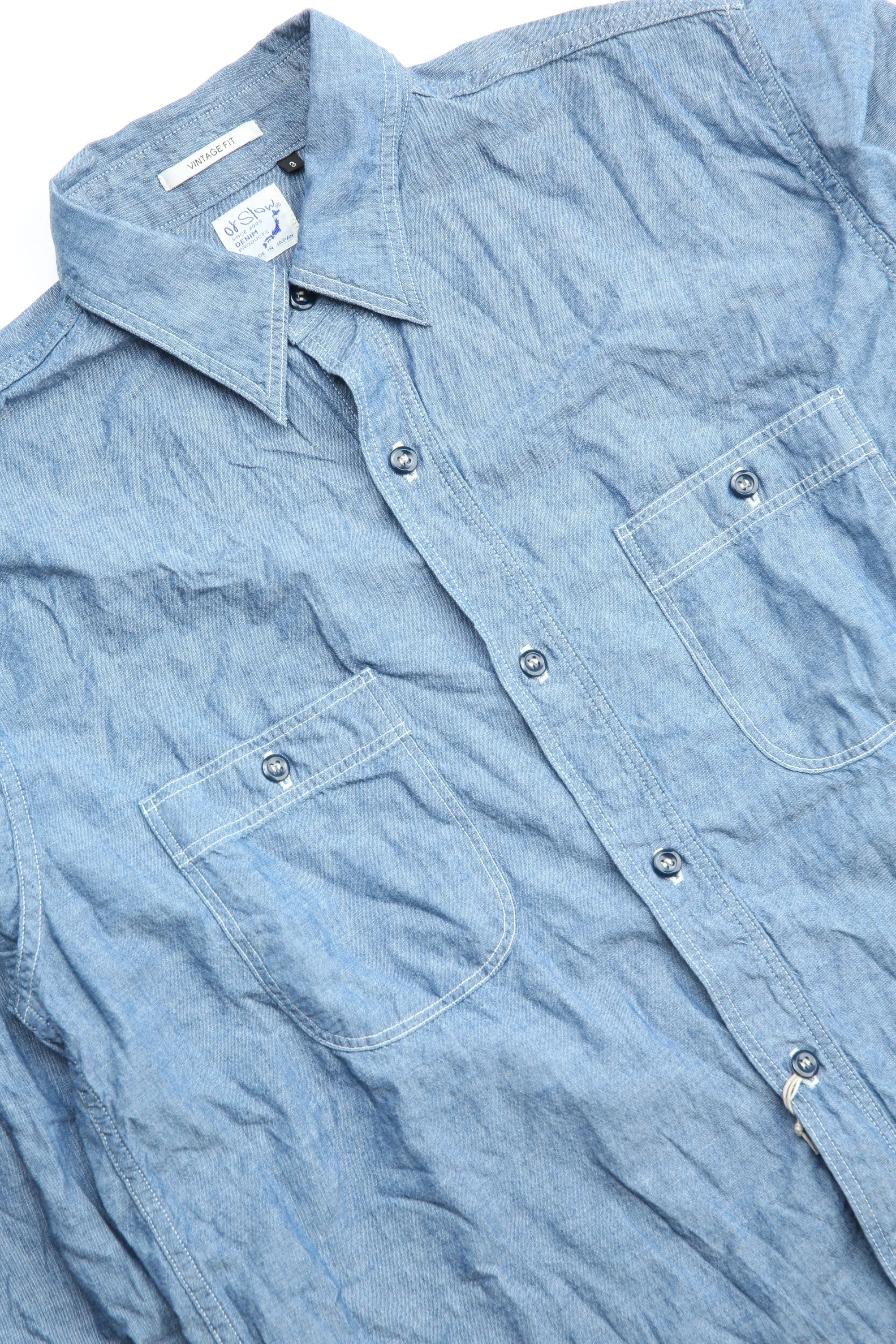 orSlow Vintage Fit Chambray Work Shirt - Chambray