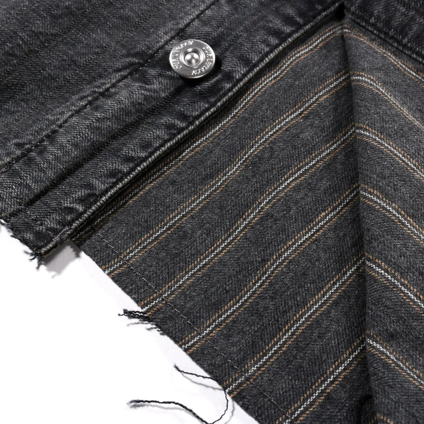 OUR LEGACY CUT REBIRTH JACKET WASHED GREY TORINO STRIPE