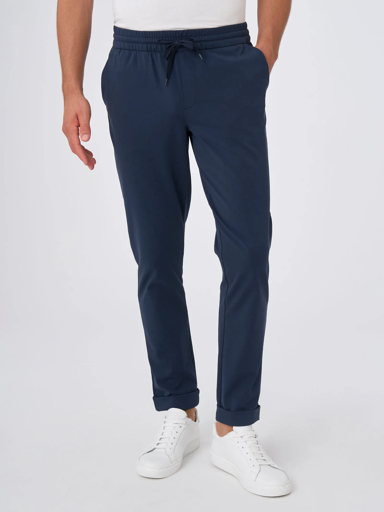 Pantalone jogger in Compact Light - Nero