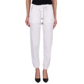 PANTALONE JOGGER IN COTONE CON LOGO, BIANCO