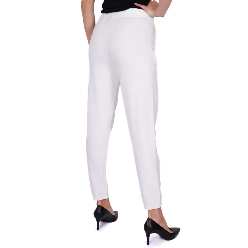 PANTALONE JOGGER IN COTONE CON LOGO, BIANCO