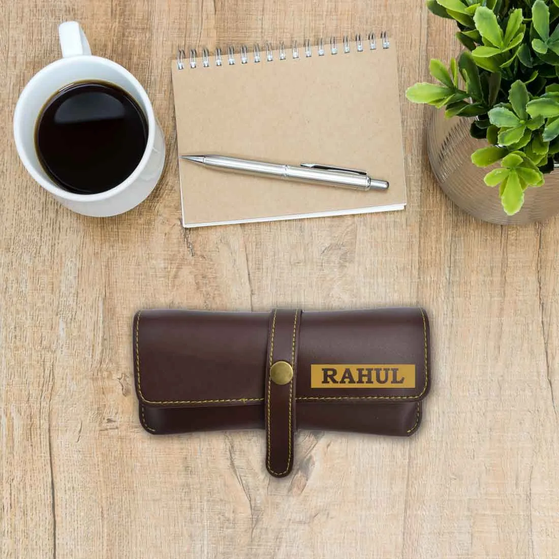 Personalised Glasses Case Custom Soft Pouch for Sunglass Holder - Premium Vegan Leather