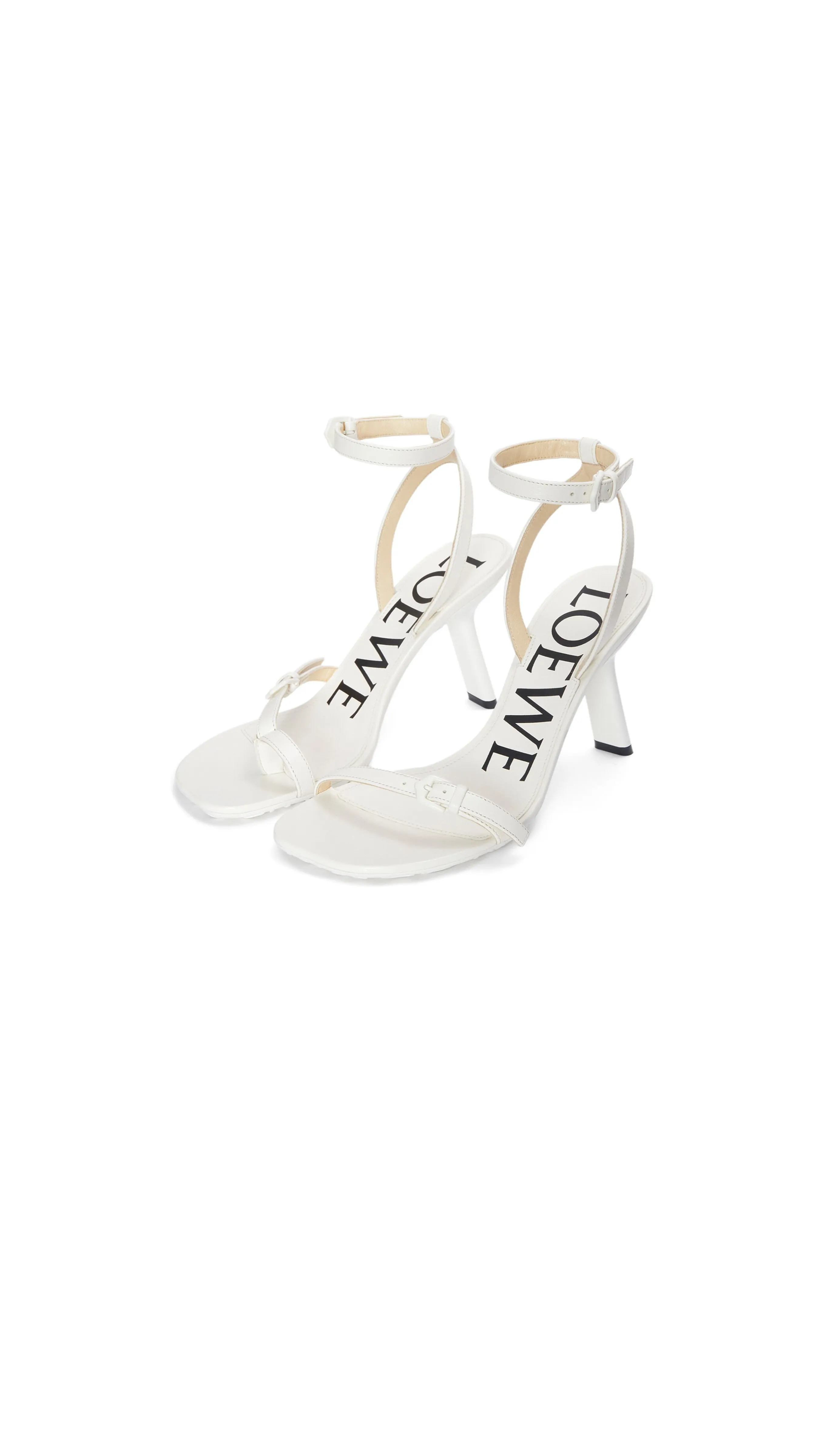 Petal Stiletto Sandal In Lambskin - White