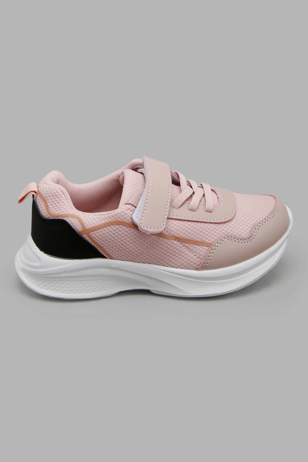 Pink Velcro Strap Sneaker