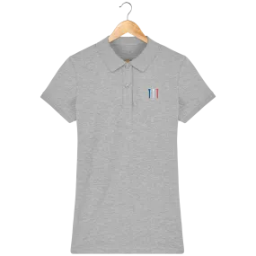 Polo en coton Bio brodé TEES BLEU BLANC ROUGE femme