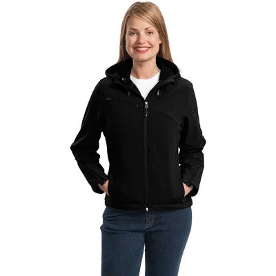 Port Authority Ladies Textured Hooded Soft Shell Jacket