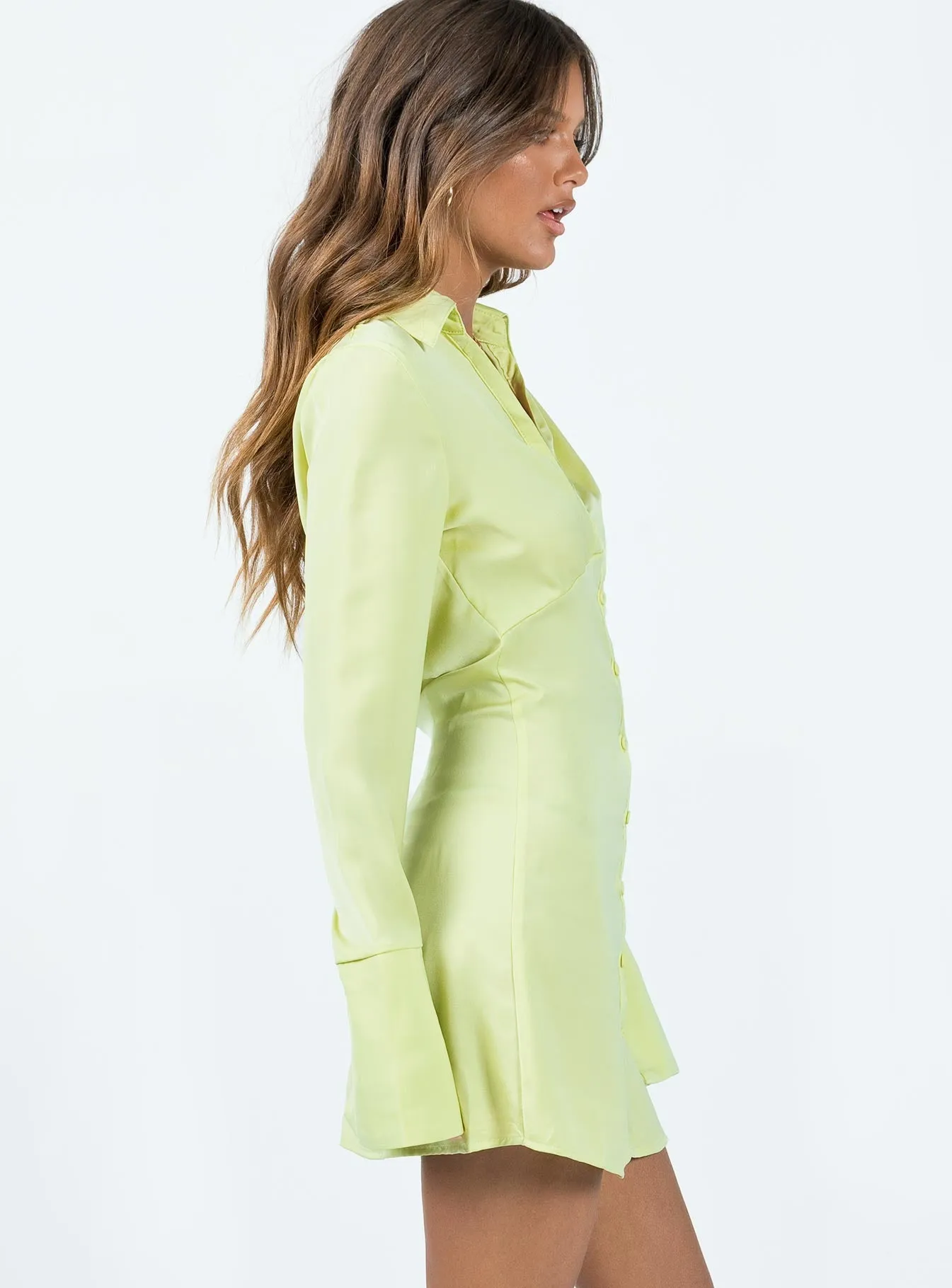 Posy Long Sleeve Mini Dress Green