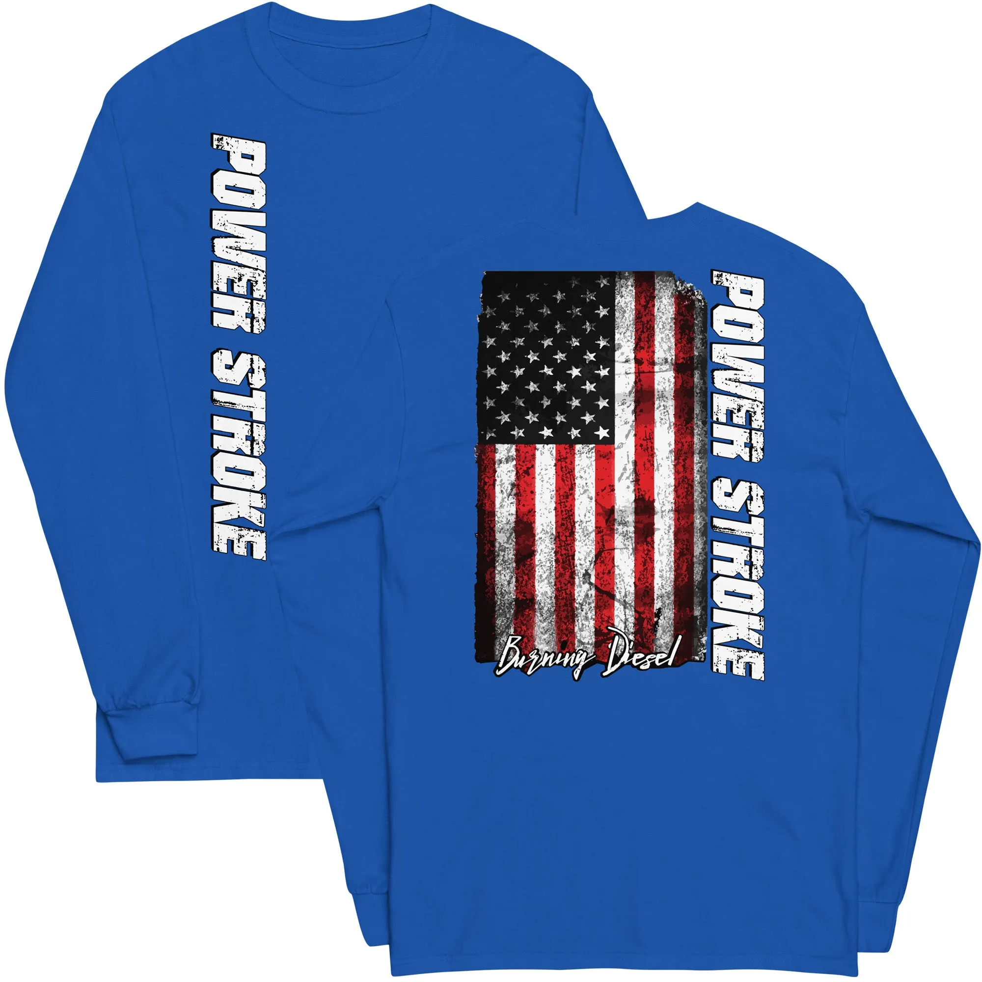 Power Stroke American Flag Long Sleeve T-Shirt