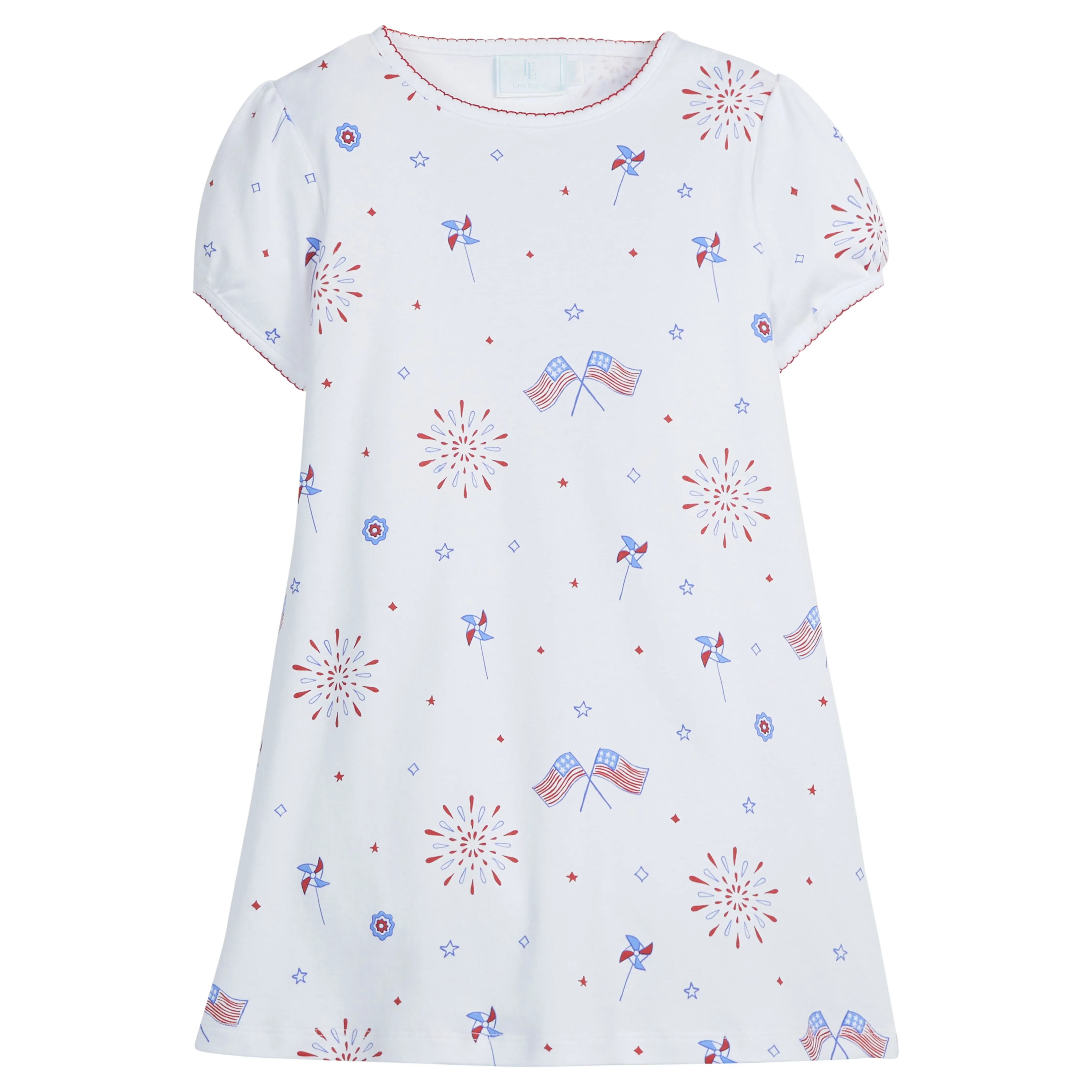 Printed T Shirt Dress- Patriotic Flags