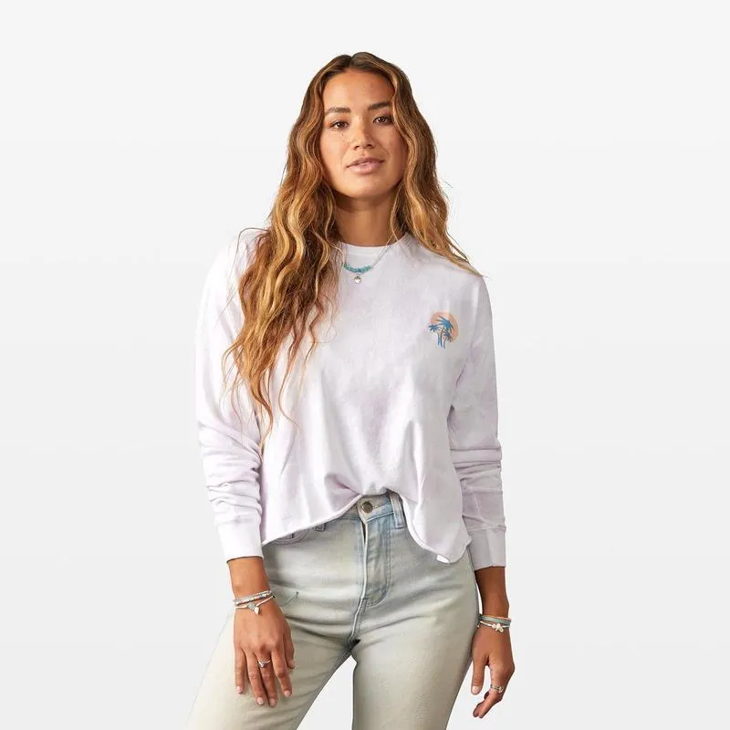 Pura Vida Surf Tour Boxy Long Sleeve in Lavender Tie Dye