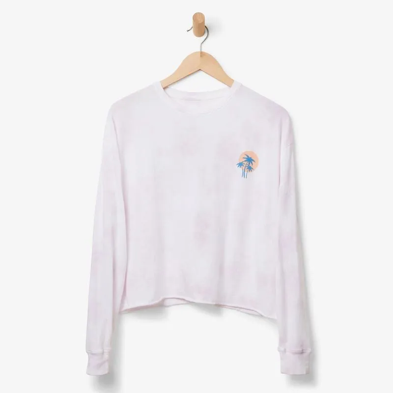 Pura Vida Surf Tour Boxy Long Sleeve in Lavender Tie Dye