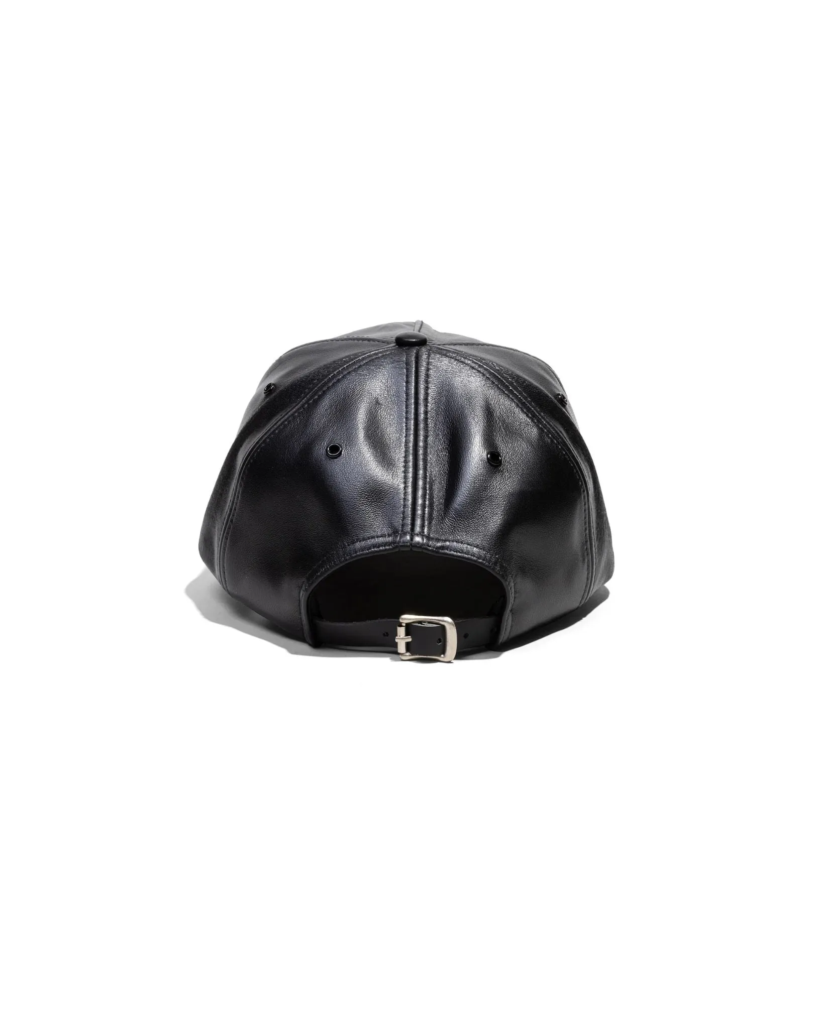 Purple Logo Leather Hat - Black