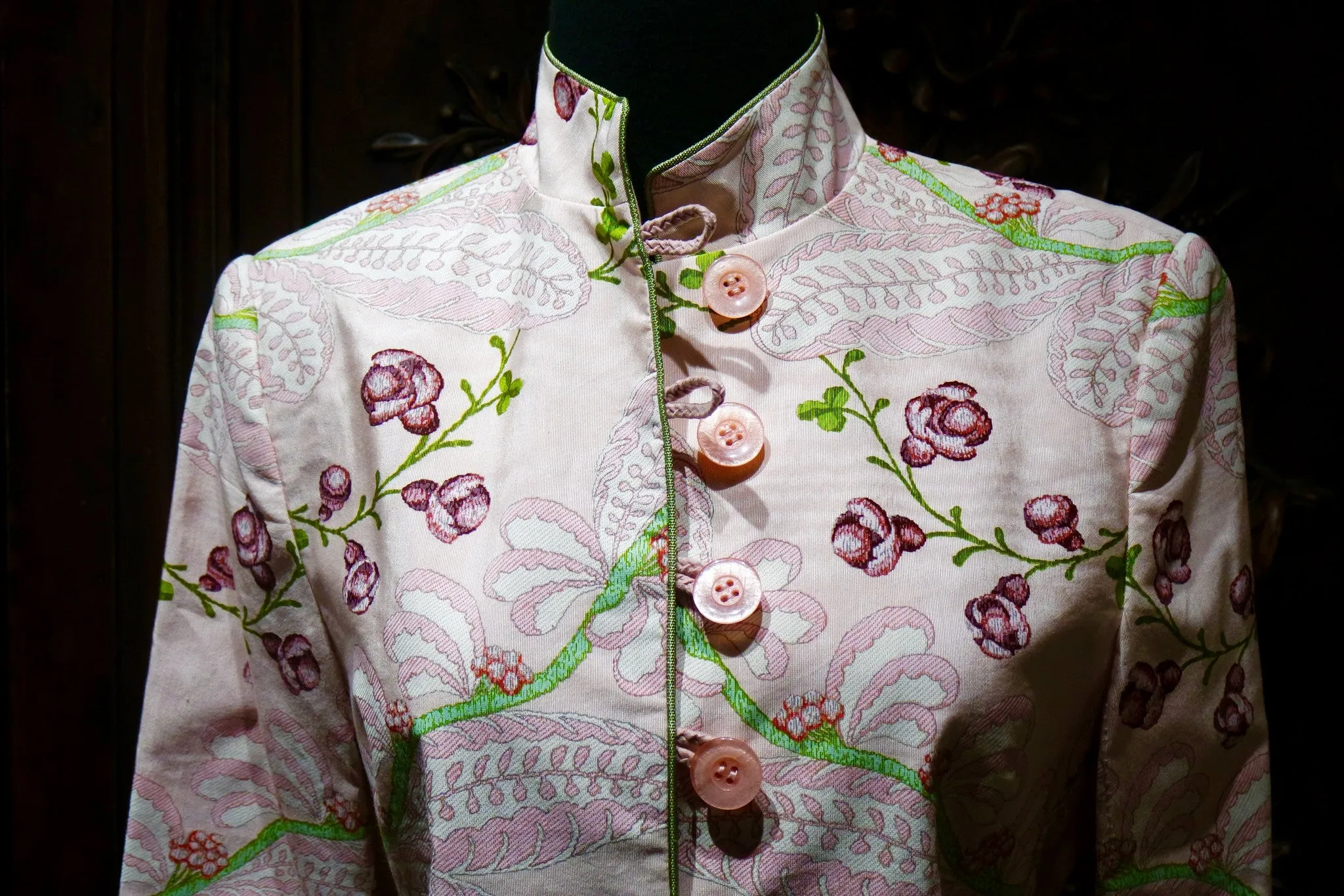 Quadrille Long Jacket/Dress in Silk Floral Fabric