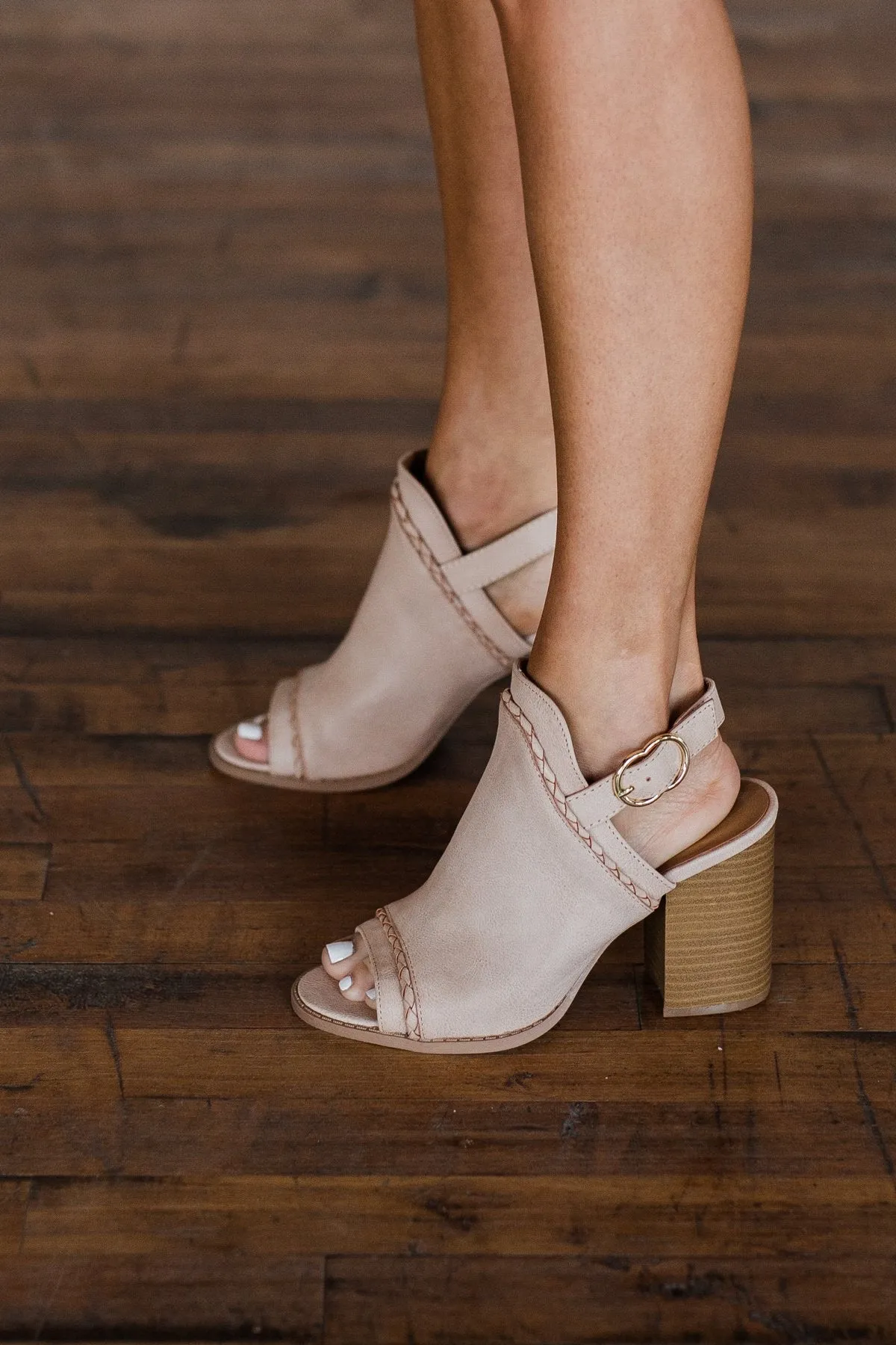 Qupid Brammer Heels- Blush