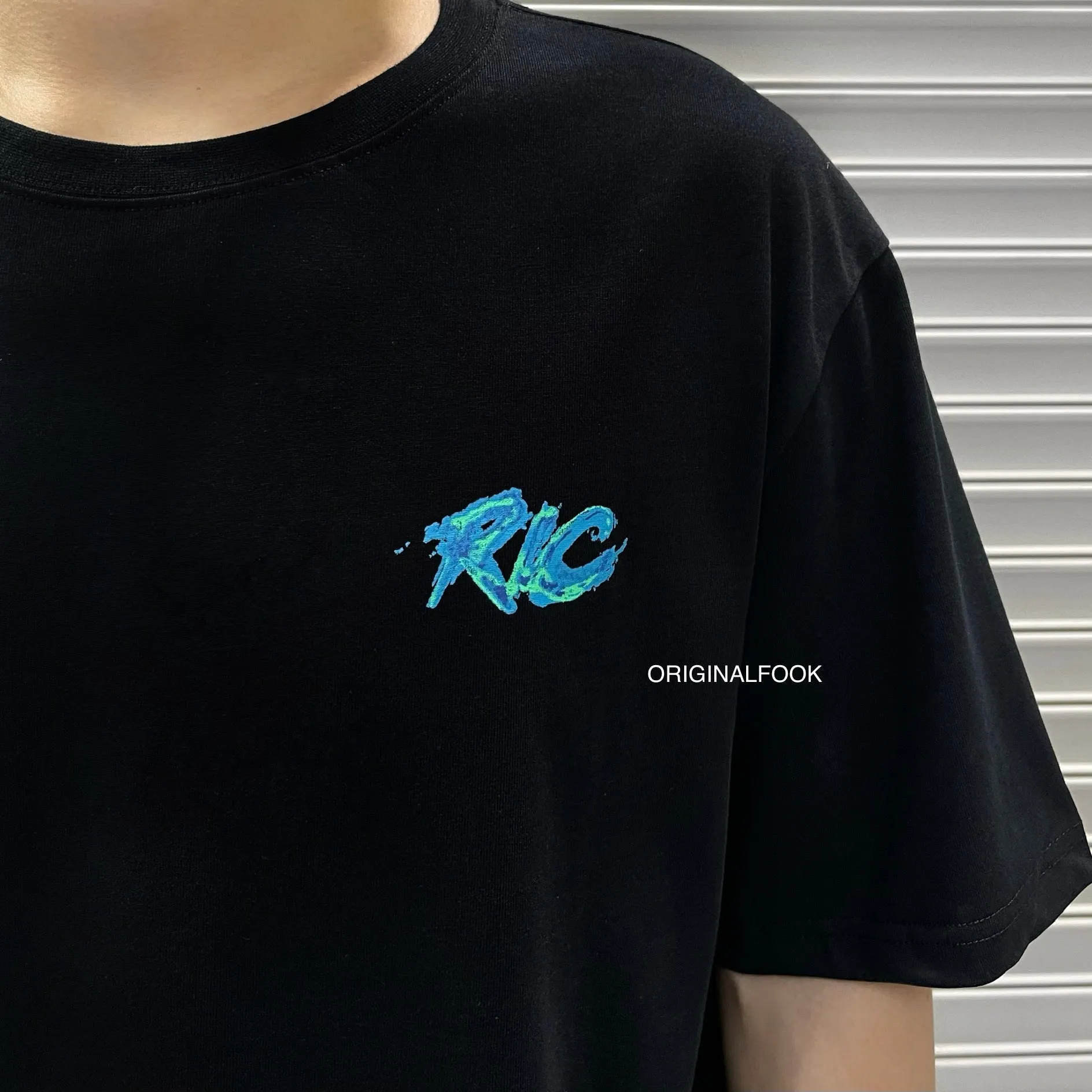 Rickyisclown [RIC] Blue Flame Smiley Tee Black [R8210329c-V6]