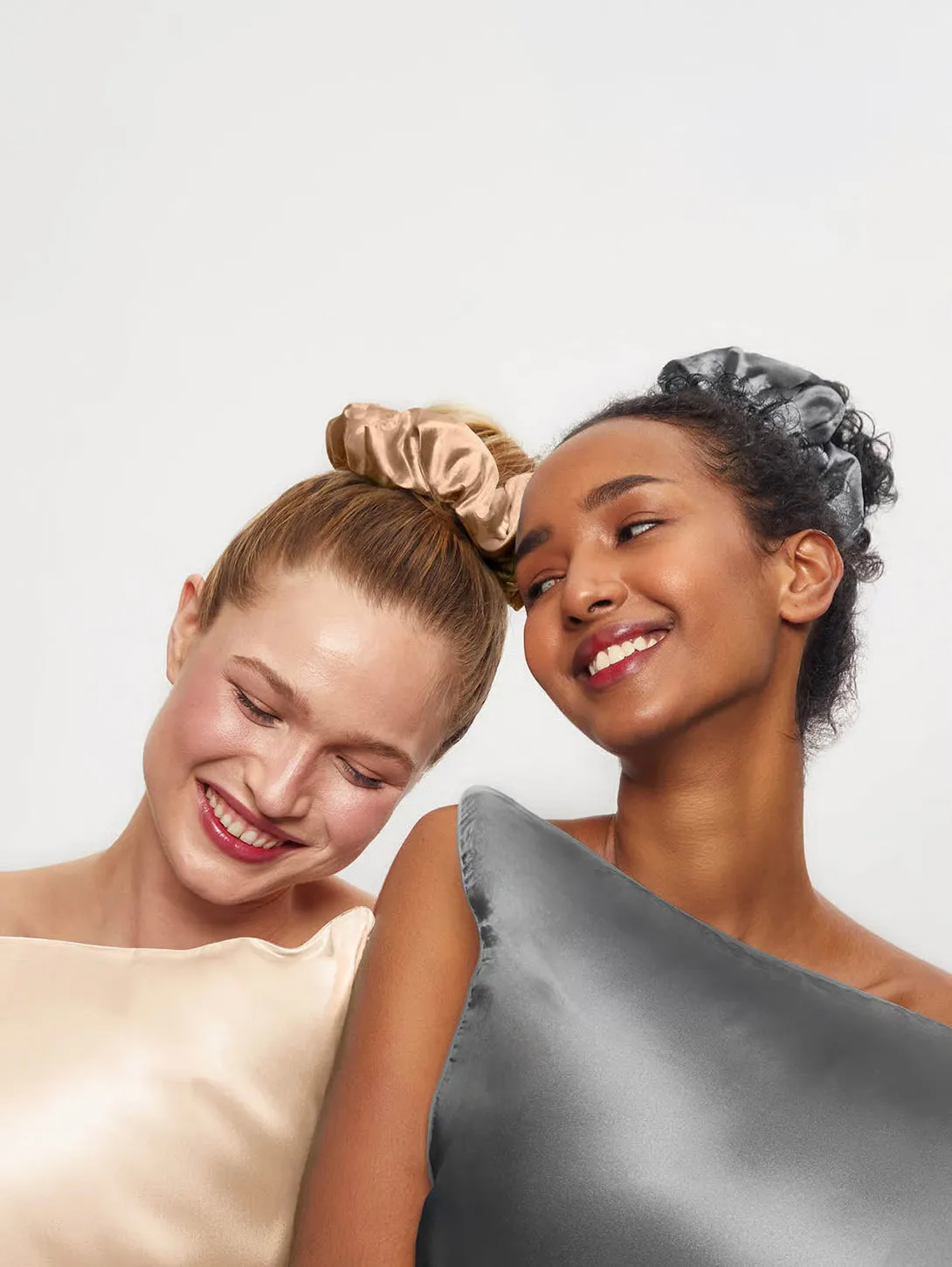 Satin Sleep Pillow Scrunchies - Charcoal Gold