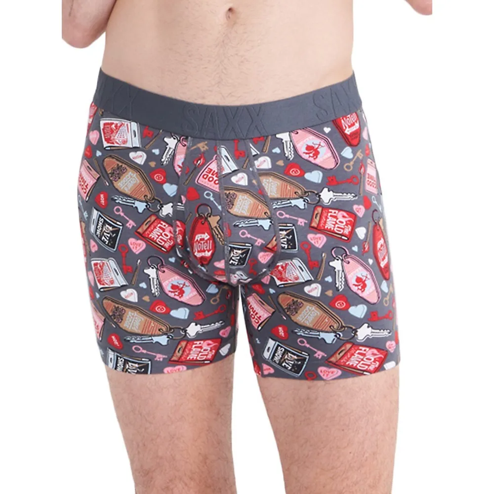 SAXX Underwear DropTemp Cooling Cotton No Tell Motel-Print Slim-Fit Boxer Briefs