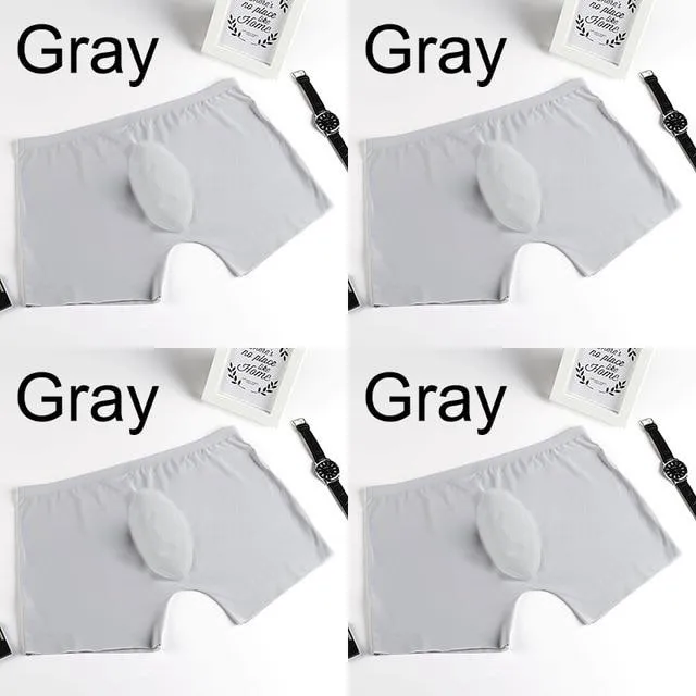 Sexy Men's Soft Ice Silk Seamless U Convex Boxer Shorts Underwear