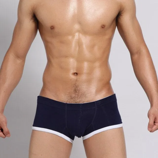 Sexy Solid Color Embroidered Men's Boxers Underpants Underwear