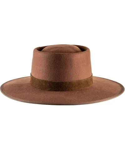 Shaded the Label Women's Pentire Brown Coffee Wool Boater Hat