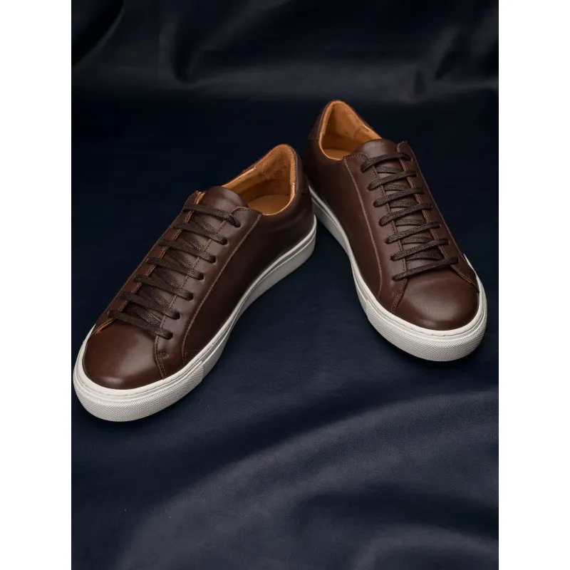 Skolyx Premium sneaker in dark brown leather