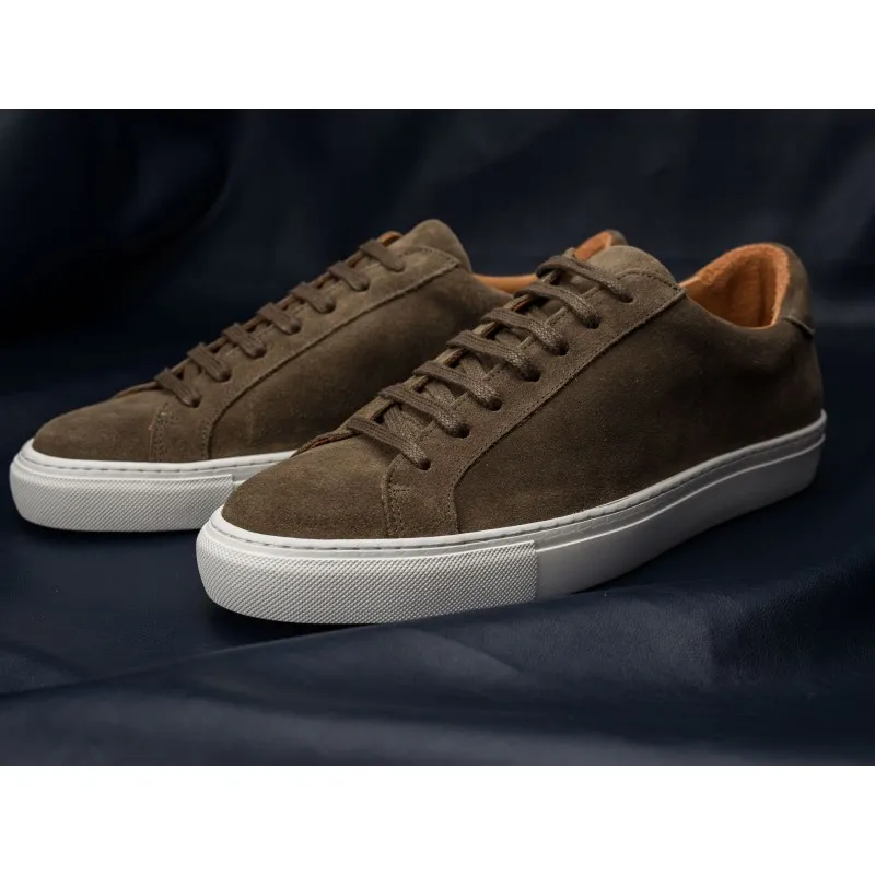 Skolyx Premium sneaker in Loden green suede