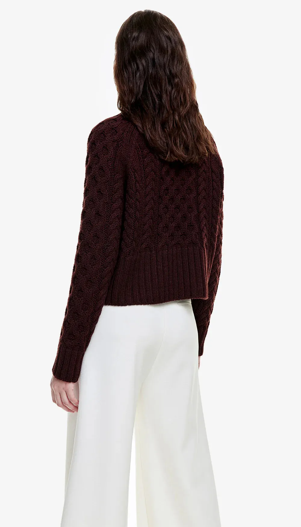 Smythe Cable Knit Crewneck Sweater