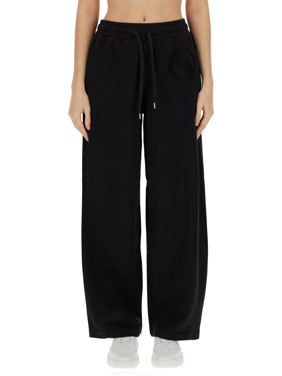 STELLA McCARTNEY    COTTON FLEECE JOGGING PANTS WITH LOGO PATCH