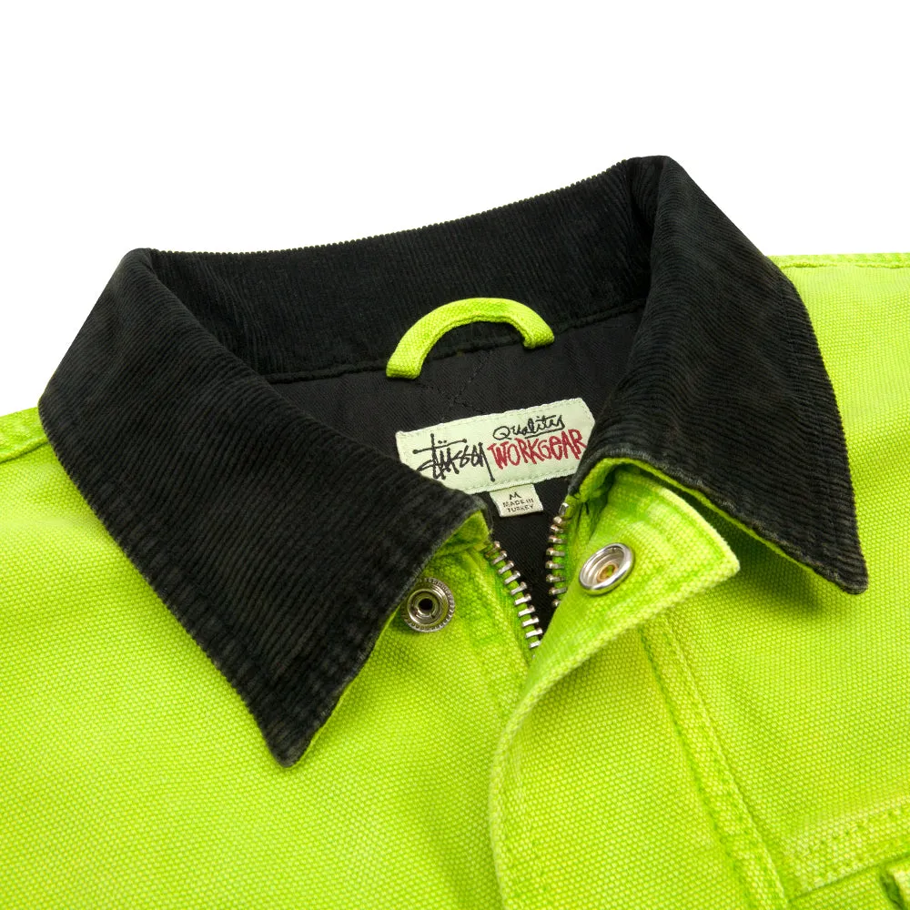 STSSY WASHED CANVAS SHOP JACKET // LIME