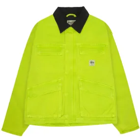 STSSY WASHED CANVAS SHOP JACKET // LIME