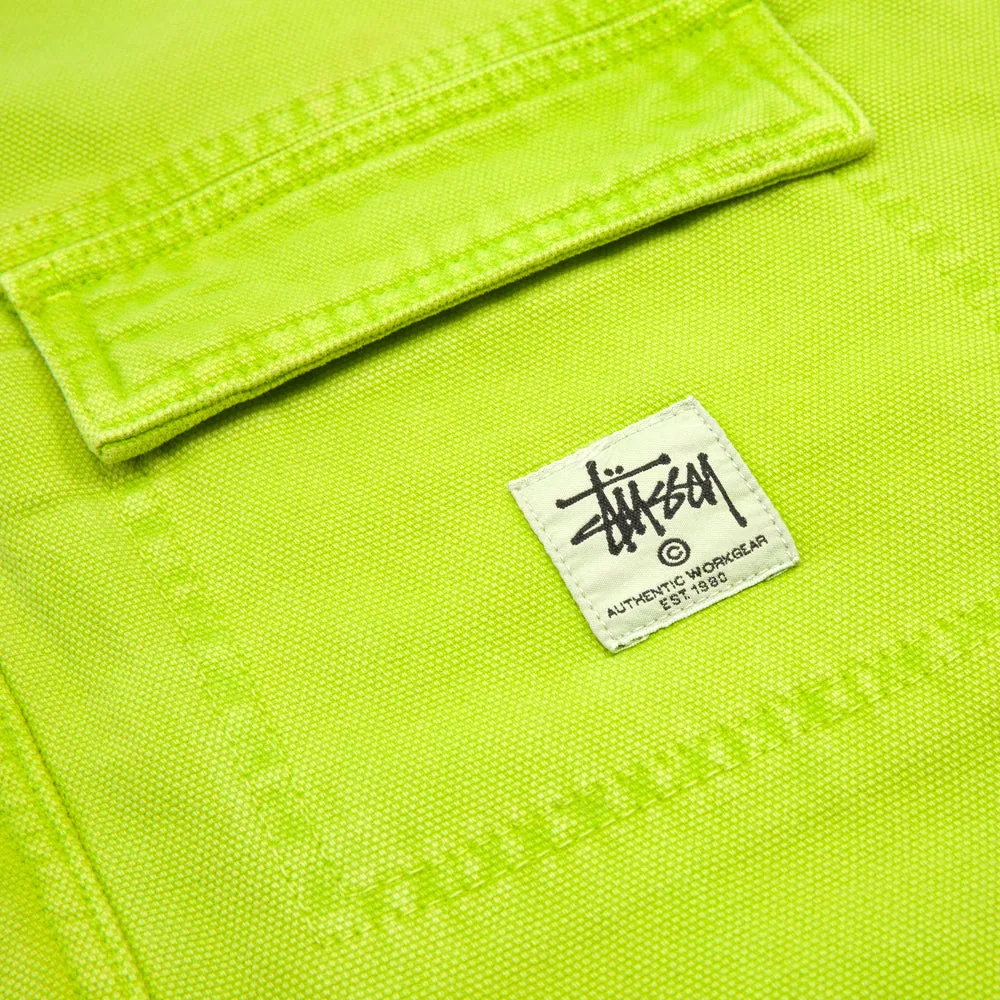 STSSY WASHED CANVAS SHOP JACKET // LIME