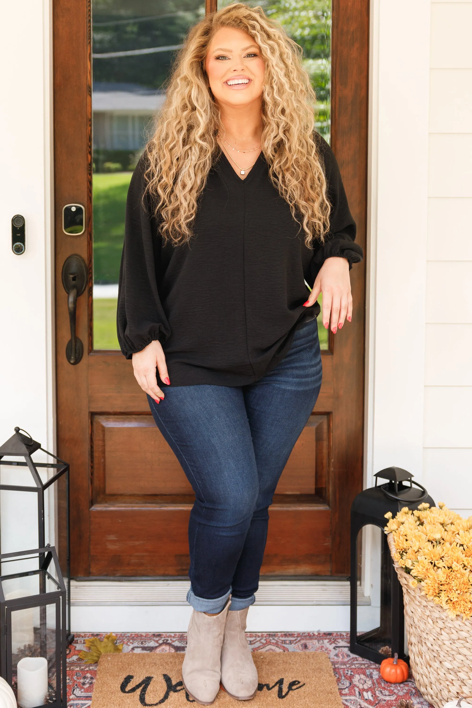 Stylish And Refined Blouse, Black