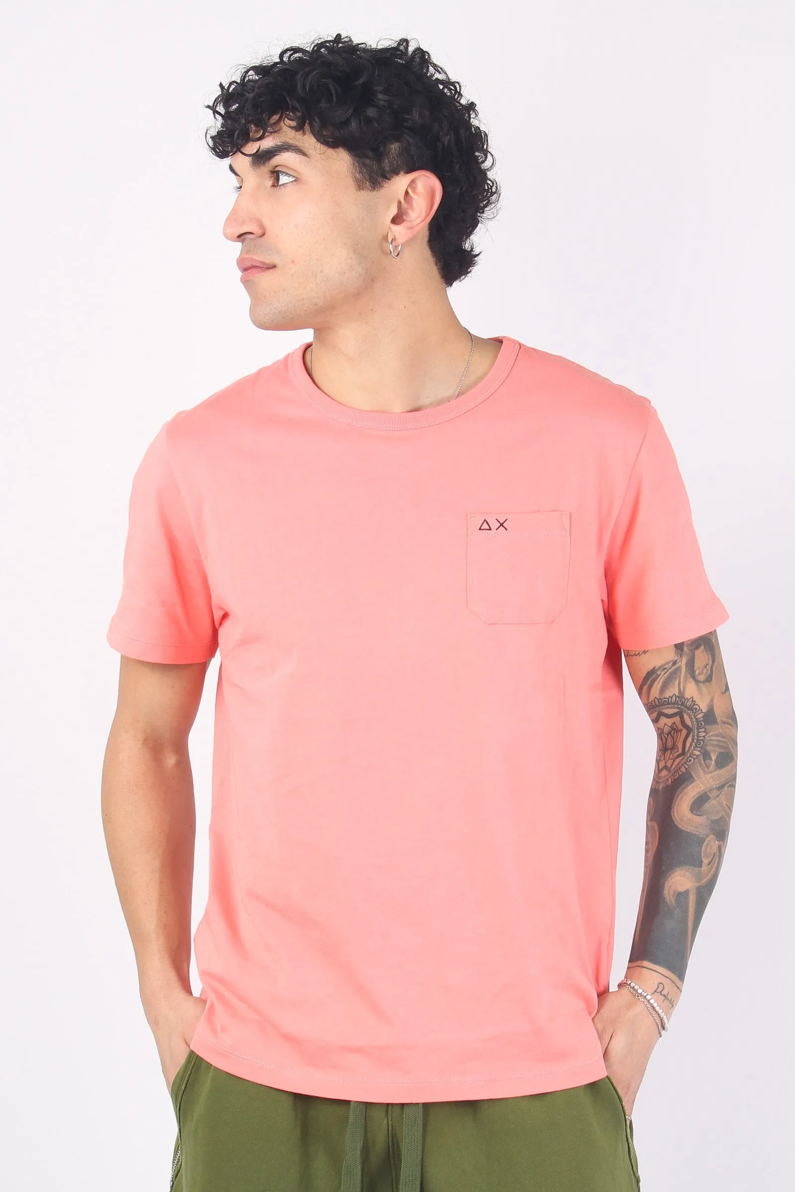 T-shirt Cotone Fiammato Taschi Fenicottero