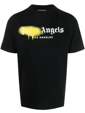 T-shirt PALM ANGELS sprayed Los Angeles nera